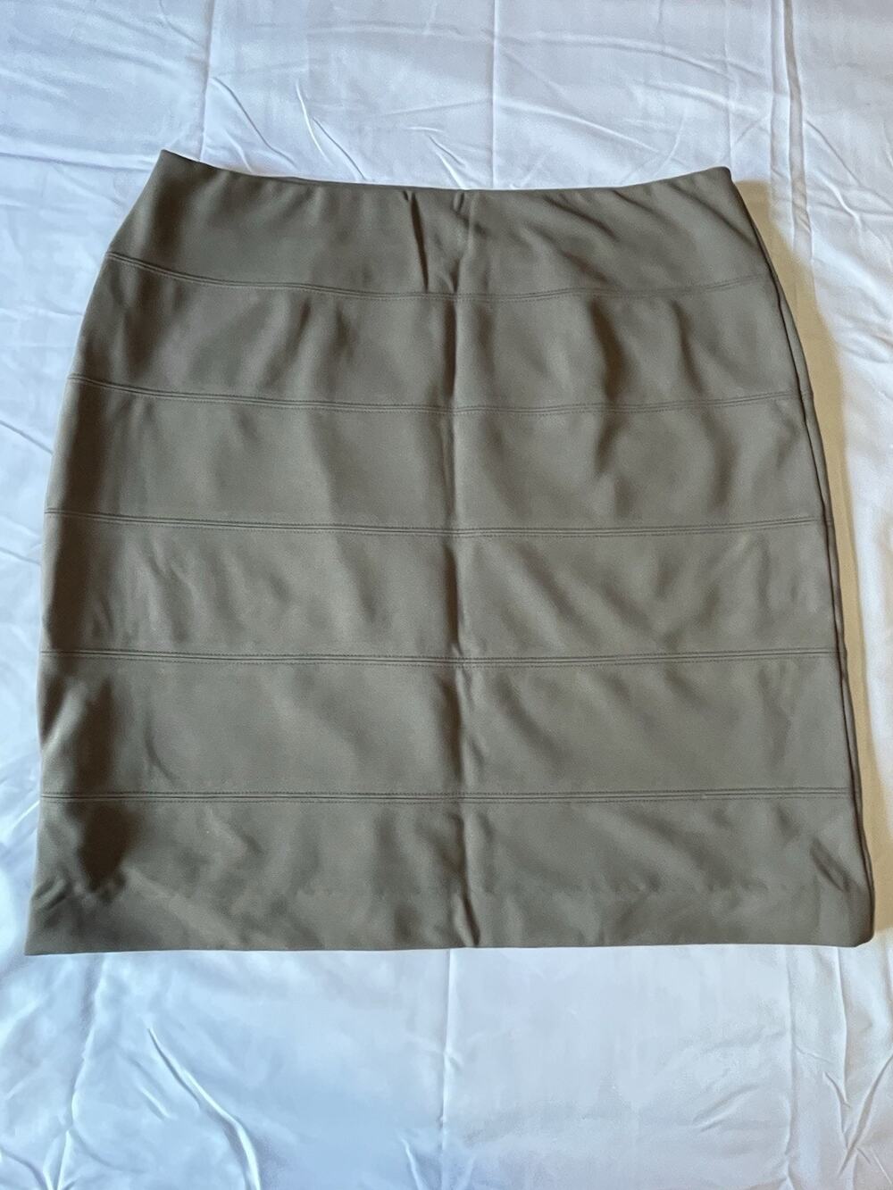 Alfani Women’s Taupe Paneled Pencil Skirt Size Large